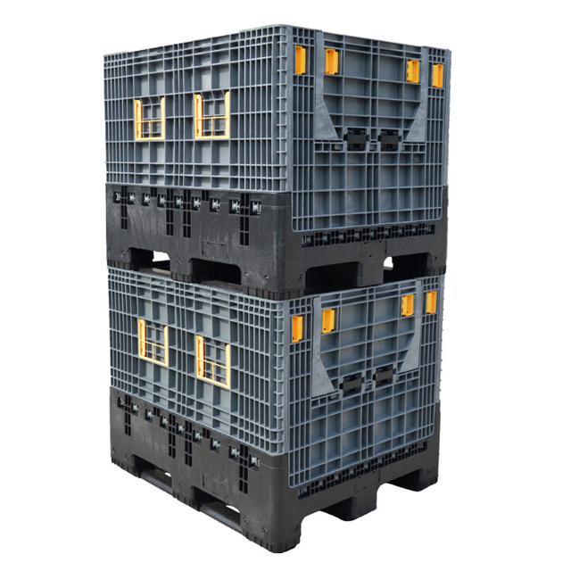 Heavy Duty Warehouse Storage Large HDPE Collapsible Plastic Pallet Box for Automative Parts