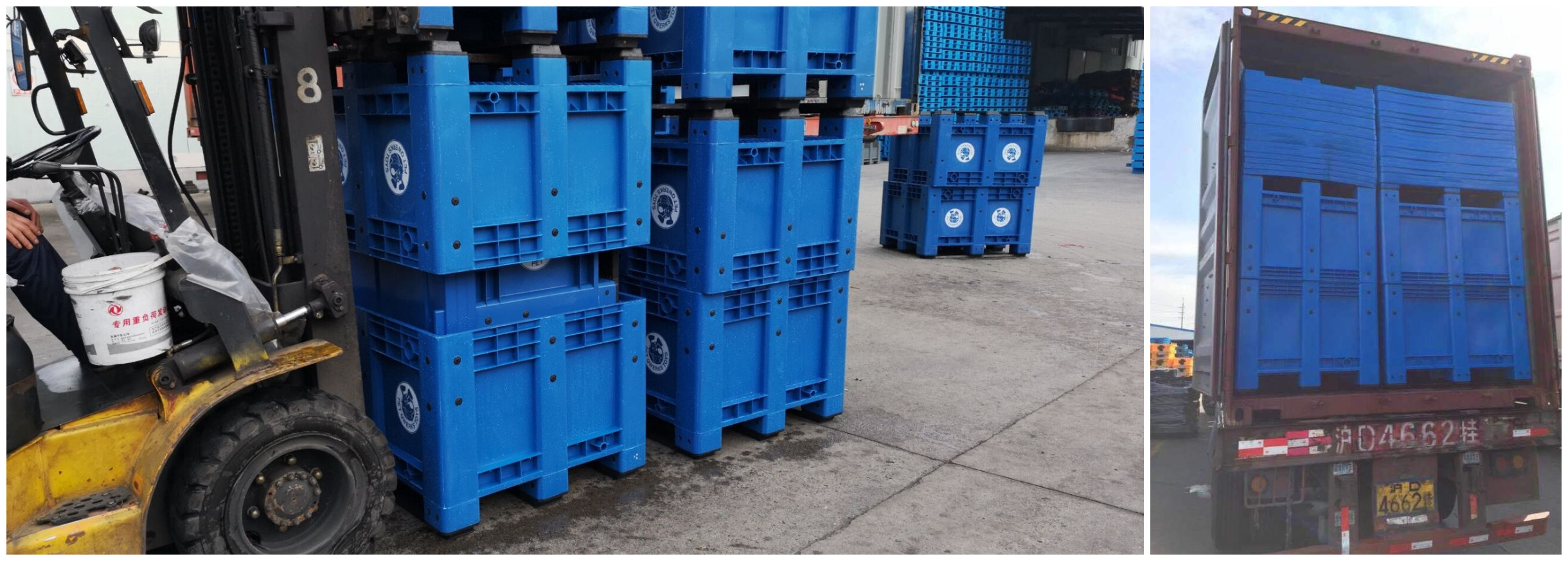 Stackable Solid Plastic Pallet Box for Seafood Industry