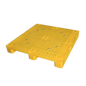 Yellow recycled plastic shipping pallets recycled