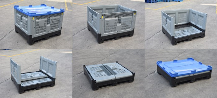 collapsible pallet bin feature