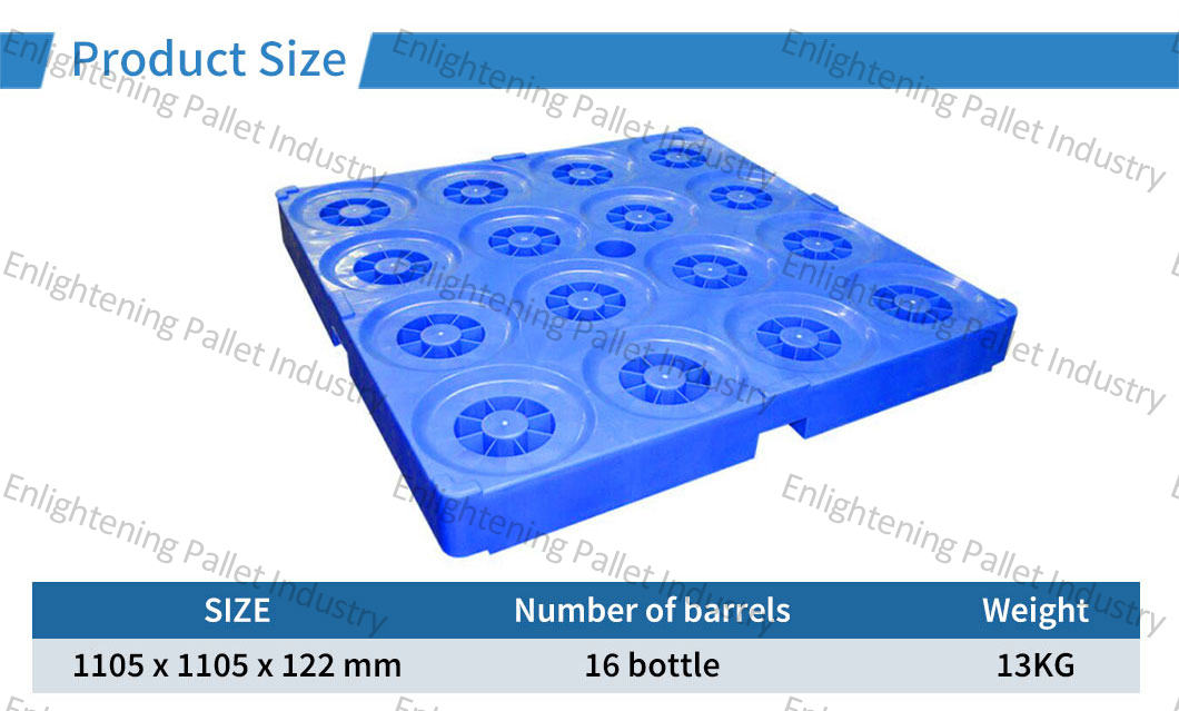 blue water bottle pallet