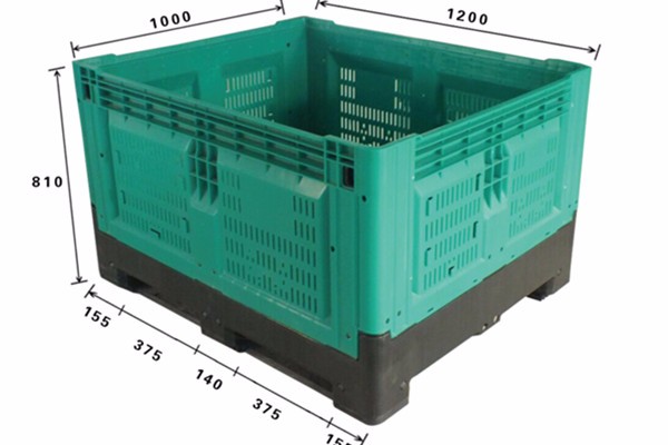 1200x1000 food grade UV resistance stackable collapsible plastic pallet bin