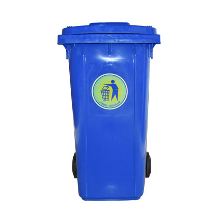 blue waste bin