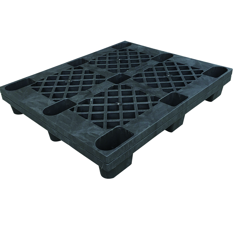 Small black floor plastic euro pallets