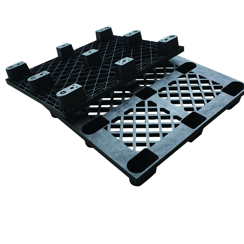 Small black floor plastic euro pallets